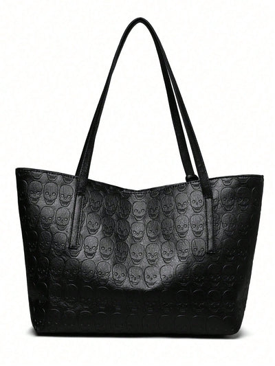 Skull Gothic Style Tassel Shoulder Tote: Versatile and Fashionable Outing Bag