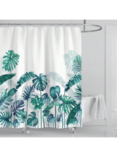 Experience a tropical paradise in your own bathroom with our Green Banana Leaf Printed Shower Curtain. Made with high-quality material, this curtain features a vibrant and eye-catching design that will elevate any bathroom decor.