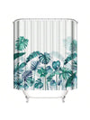 Tropical Paradise: Green Banana Leaf Printed Shower Curtain with 12 Plastic Hooks