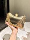 Elegant Gold Foil Stamped Clutch Bag with Rhinestone Accents – Perfect for Parties, Weddings, and Formal Occasions