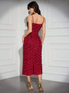 Burgundy Elegance: Tie-Shoulder Cami Dress for Effortless Style