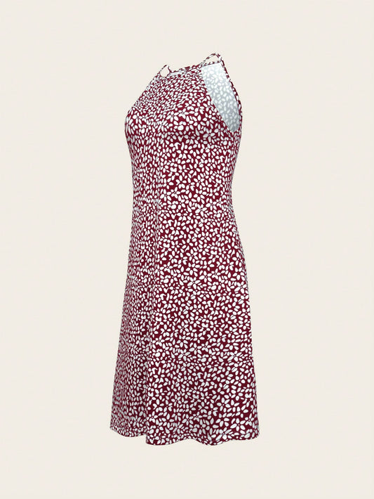 Chic Allover Print Halter Dress - Effortless Style for Any Occasion!