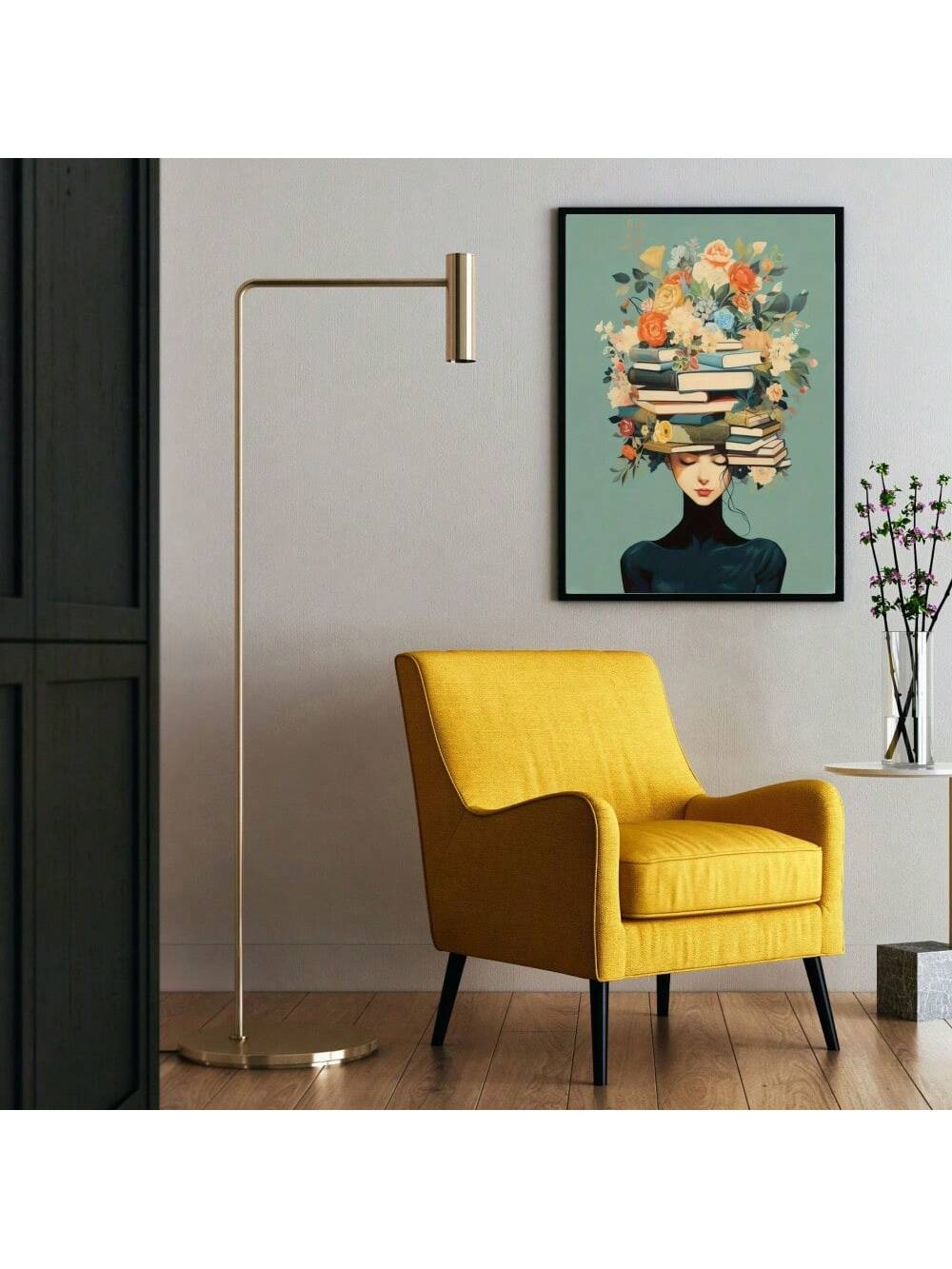 This vintage girl reading with floral crown canvas wall art is the ideal home decor for book lovers. Featuring a unique design and high-quality materials, this canvas print adds character to any room. With its subtle colors and charming aesthetic, it is perfect for creating a cozy and inviting atmosphere.