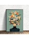 This vintage girl reading with floral crown canvas wall art is the ideal home decor for book lovers. Featuring a unique design and high-quality materials, this canvas print adds character to any room. With its subtle colors and charming aesthetic, it is perfect for creating a cozy and inviting atmosphere.