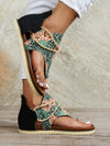 Floral Fantasy: Women's Cross-Strap Flat Sandals for Beach Vacation