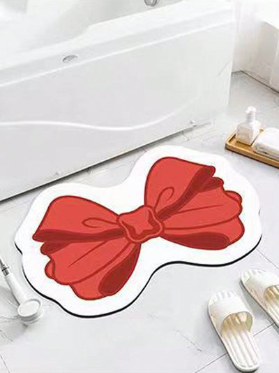 Cozy Bow Bathroom Rug: Non-Slip and Absorbent Bath Mat for Tub and Shower