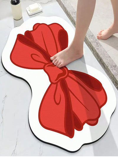 Cozy Bow Bathroom Rug: Non-Slip and Absorbent Bath Mat for Tub and Shower