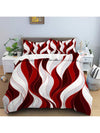 Red and White Classic Striped Duvet Cover Set: Soft, Breathable, and Stylish Bedroom Decor