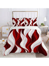 Red and White Classic Striped Duvet Cover Set: Soft, Breathable, and Stylish Bedroom Decor