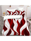 Red and White Classic Striped Duvet Cover Set: Soft, Breathable, and Stylish Bedroom Decor