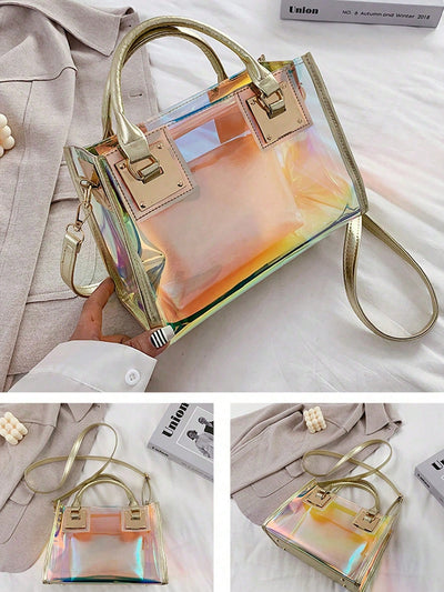 Clear and Chic: Laser Shoulder Crossbody Handbag with Inner Pouch