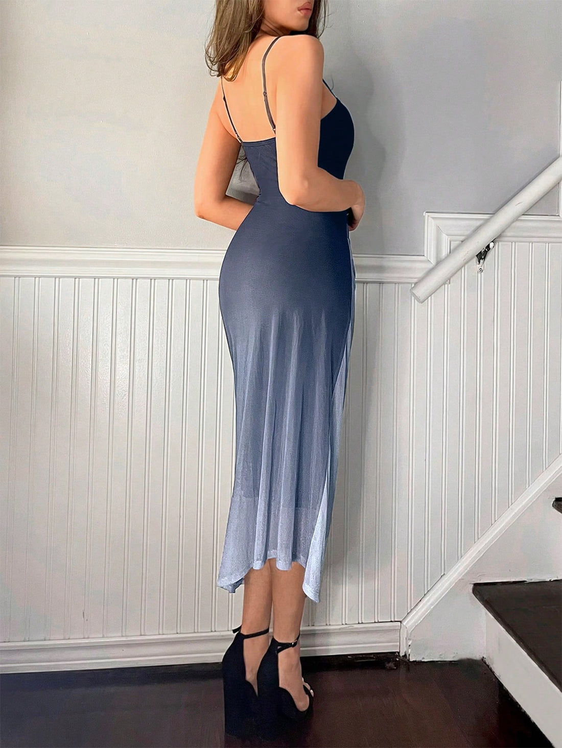 Effortlessly strut your stuff in our chic ombre summer dress with playful spaghetti straps. Perfect for warm days, you'll exude style without even trying. Say goodbye to boring outfits and hello to effortless fashion!