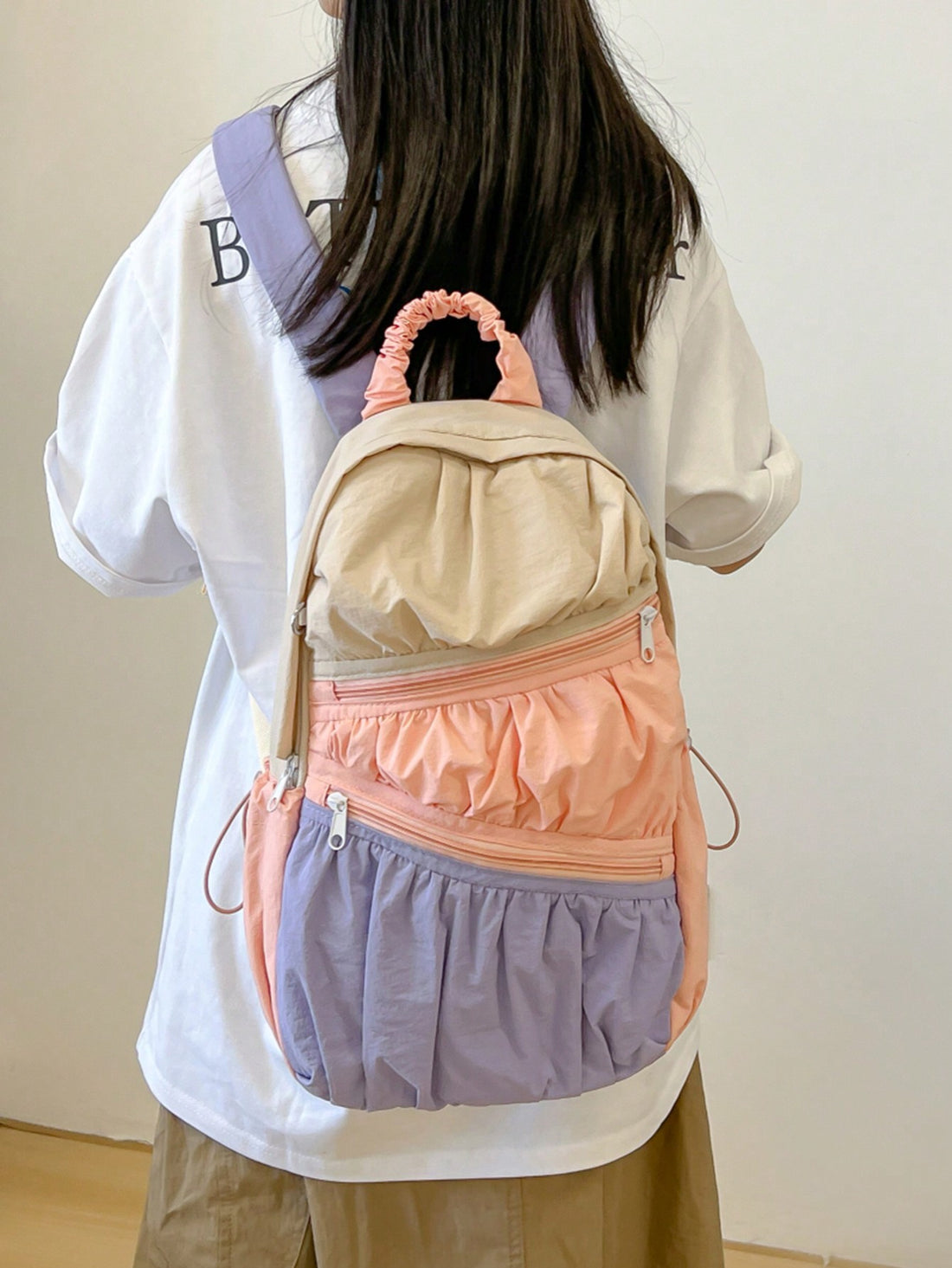 This Stylish Colorblock Student Backpack is your perfect companion for school or travel. With its trendy design and sturdy construction, it offers both style and functionality. Keep your essentials organized and easily accessible, making it the ideal choice for students on the go.