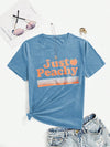 Just Peachy: Letter Graphic Tee for Effortless Style