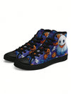 Spooky Chic: Halloween Ghost Pumpkin Women's High Top Canvas Shoes