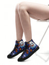 Spooky Chic: Halloween Ghost Pumpkin Women's High Top Canvas Shoes