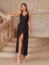 Ruched Sleeveless Evening Party Dress: Formal Ball Gown for Summer