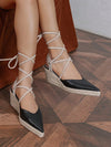 Braided Stone Pattern Bronze Wedge High Heel Platform Shoes: Step into Holiday Style