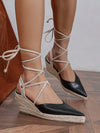 Braided Stone Pattern Bronze Wedge High Heel Platform Shoes: Step into Holiday Style