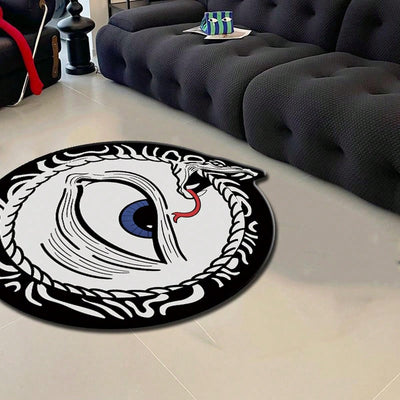 Snake Eye Printed Round Carpet: Funny Style Decorative Rug for Every Room in Your Home