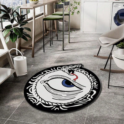 Snake Eye Printed Round Carpet: Funny Style Decorative Rug for Every Room in Your Home