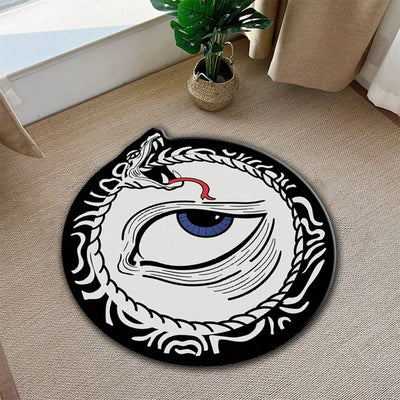 Snake Eye Printed Round Carpet: Funny Style Decorative Rug for Every Room in Your Home