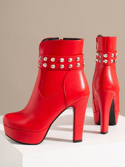 New Arrival: Fashionable Korean-Style High-Heeled Ankle Boots for Autumn/Winter