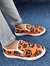 Spooky Style: Women's Halloween Canvas Slip-On Flats – Comfortable and Non-Slip