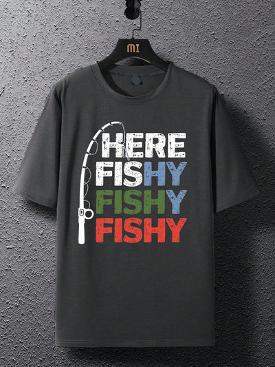 Men's Casual Summer T-Shirt with Trendy Letter Print