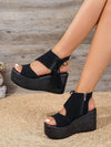 Summer Style: Women's Plus Size Waterproof Platform Wedge Sandals with Braided Straps