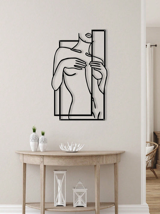 Chic Female Body Shaped Metal Wall Art: Stylish Bathroom and Bedroom Decor Sculpture