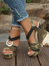 Chic Waterproof Wedge Sandals with Metallic Buckle - Perfect for Outdoor Adventures!