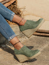 Chic Comfort: Versatile Thick-Soled Wedge Woven Slip-On Flats for Women