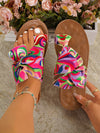 Rainbow Bowknot Massage Bottom Beach Sandals: Feel Comfortable and Stylish