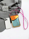 Summer Chic: Colorblock Patent Leather Crossbody Phone Case & Coin Purse