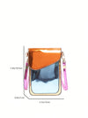 Summer Chic: Colorblock Patent Leather Crossbody Phone Case & Coin Purse