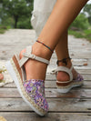 Chic Plus Size Wedge Heel Floral Sandals: Elevate Your Style with High Heeled Open Toe Shoes