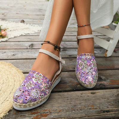 Chic Plus Size Wedge Heel Floral Sandals: Elevate Your Style with High Heeled Open Toe Shoes