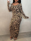 Wild Elegance: Leopard Print Bodycon Dress for Stylish Spring & Summer Nights