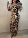 Wild Elegance: Leopard Print Bodycon Dress for Stylish Spring & Summer Nights