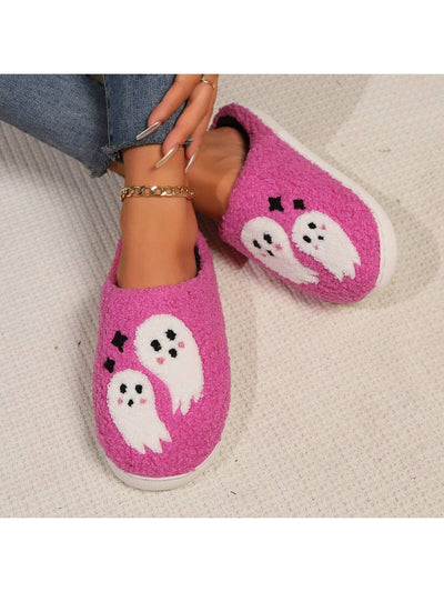 Pink Ghost Shaped Anti-Slip Home Wear Slippers: The Perfect Halloween Treat!