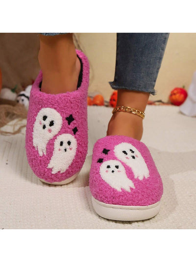 Pink Ghost Shaped Anti-Slip Home Wear Slippers: The Perfect Halloween Treat!