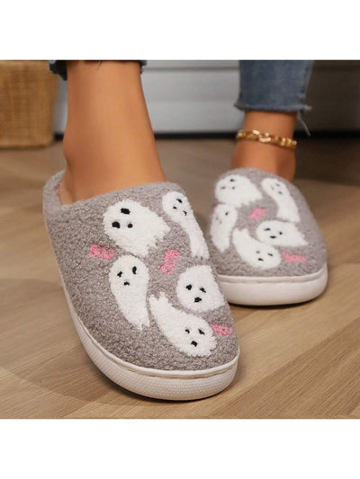 Pink Ghost Shaped Anti-Slip Home Wear Slippers: The Perfect Halloween Treat!