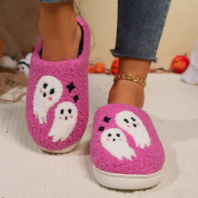 Pink Ghost Shaped Anti-Slip Home Wear Slippers: The Perfect Halloween Treat!