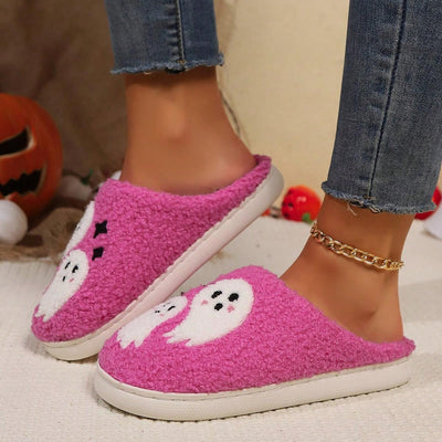 Pink Ghost Shaped Anti-Slip Home Wear Slippers: The Perfect Halloween Treat!