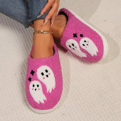 Pink Ghost Shaped Anti-Slip Home Wear Slippers: The Perfect Halloween Treat!