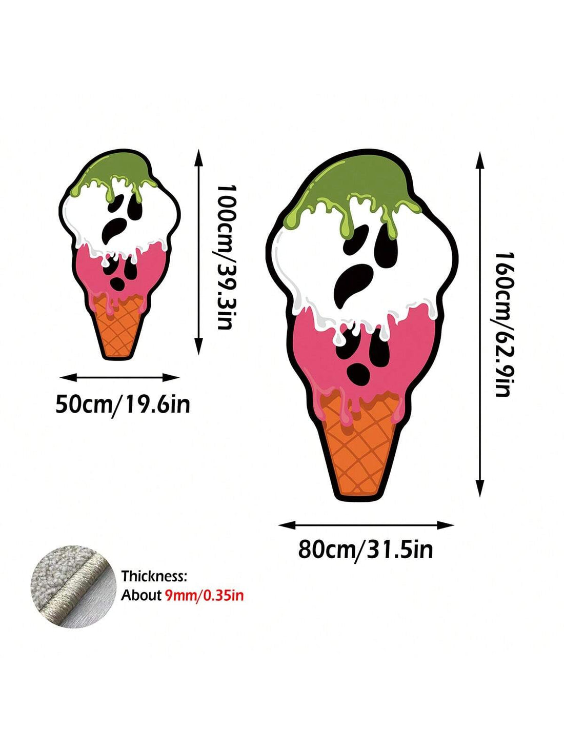 The Ice Cream Dream Rug is a playful and stylish piece that will add a touch of fun to any room. Made with quality materials, it's not only trendy but also durable. Enhance your space with this whimsical rug and enjoy its delightful design for years to come.