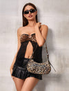 Channeling Street Style Chic with Camo Rivets Motorcycle Style Hobo Bag