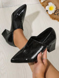 Detail view 4 of Stylish Pointed Toe Chunky Heel Pumps for Women - Comfortable High Heels for Spring, Summer, and Autumn for shoes styling