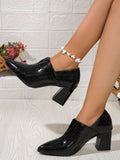 Back view 3 of Stylish Pointed Toe Chunky Heel Pumps for Women - Comfortable High Heels for Spring, Summer, and Autumn for shoes styling